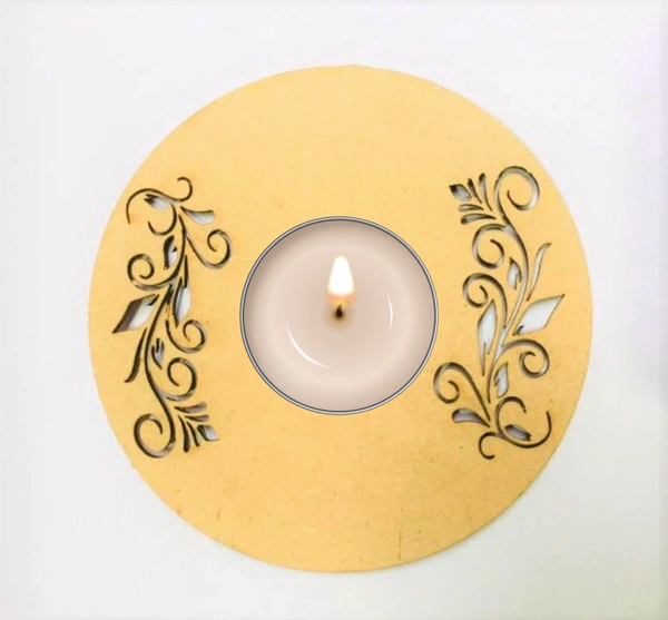 Tea Light Candle Holder - Floral Cut