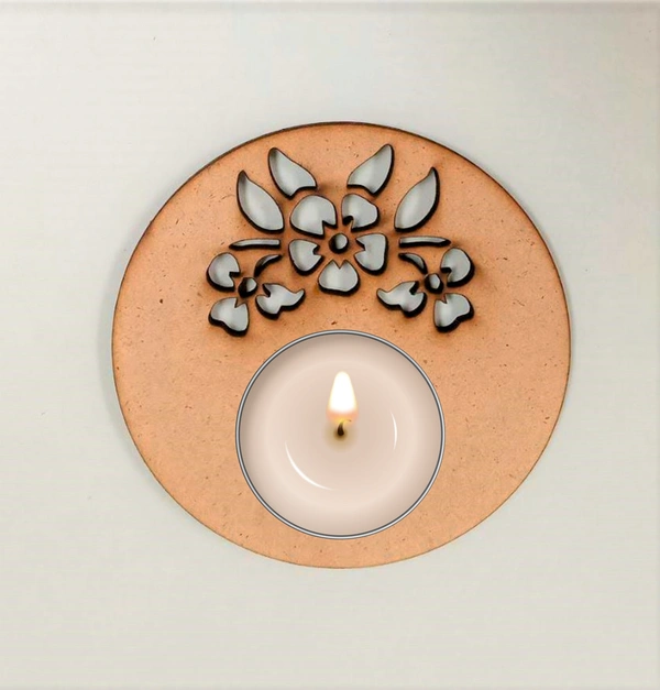 Tea Light Candle Holder - Floral Cut