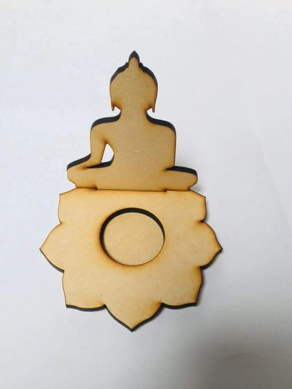 Tea Light Candle Holder - Flower & Buddha