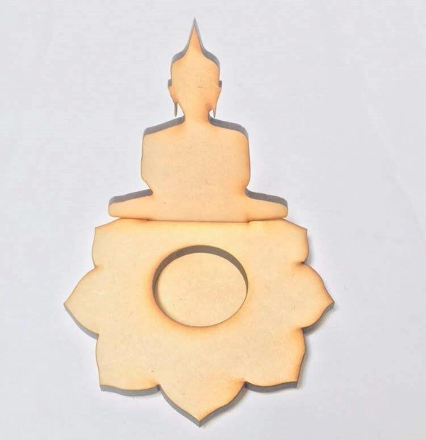Tea Light Candle Holder - Flower & Buddha