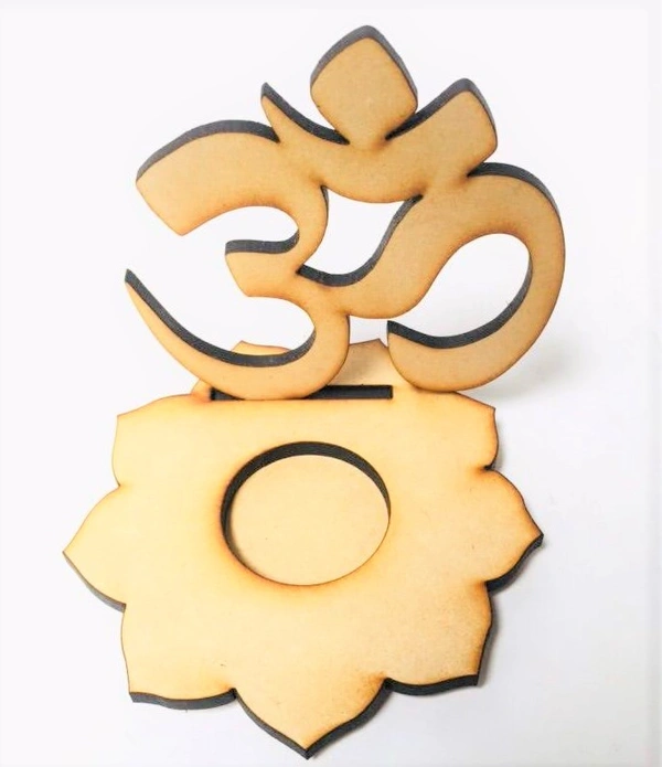 Tea Light Candle Holder - Flower & Om