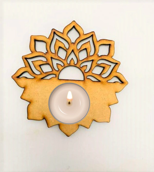 Tea Light Candle Holder - Half Mandala