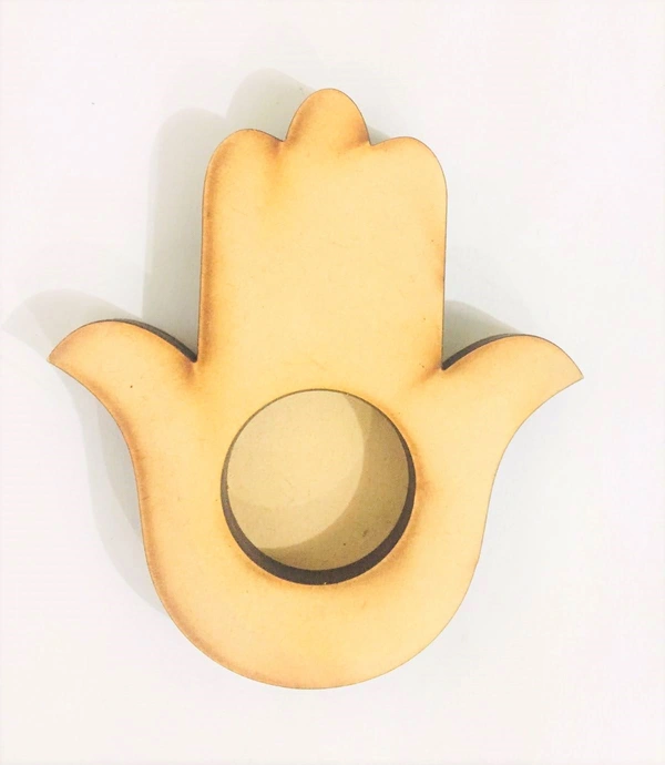 Tea Light Candle Holder - Hamsa Hand  - 16