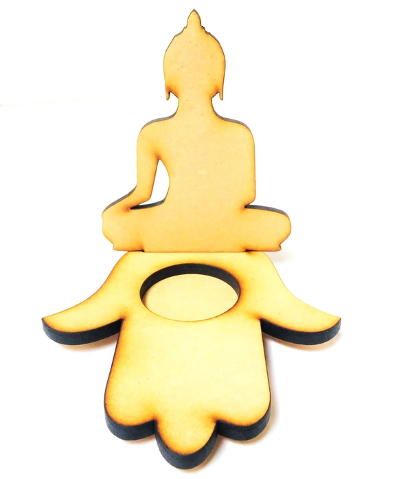 Tea Light Candle Holder - Hamsa hand & Buddha