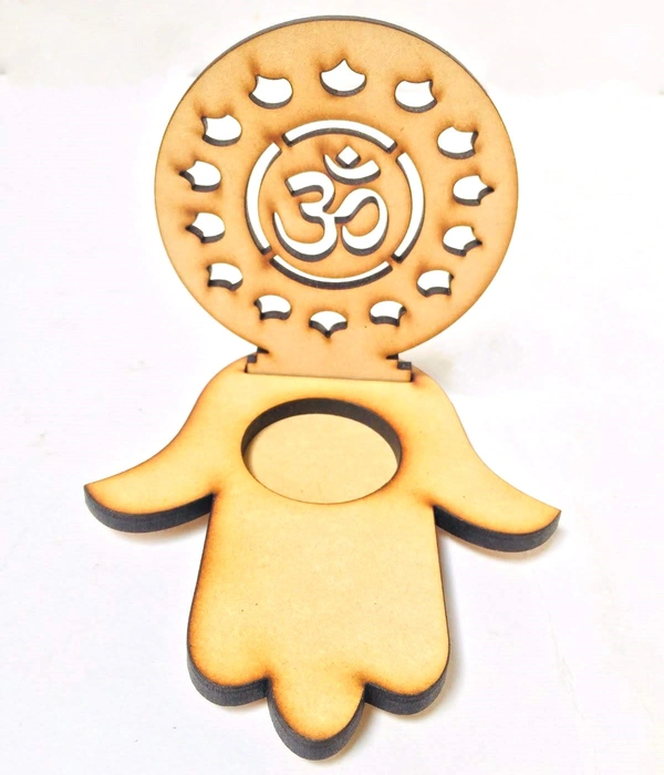 Tea Light Candle Holder - Hamsa hand & Om