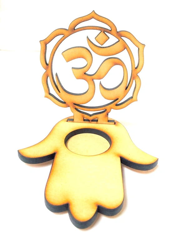 Tea Light Candle Holder - Hamsa hand & Om