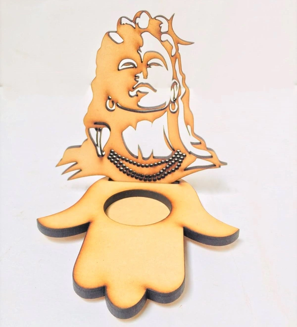 Tea Light Candle Holder - Hamsa hand & Shiva