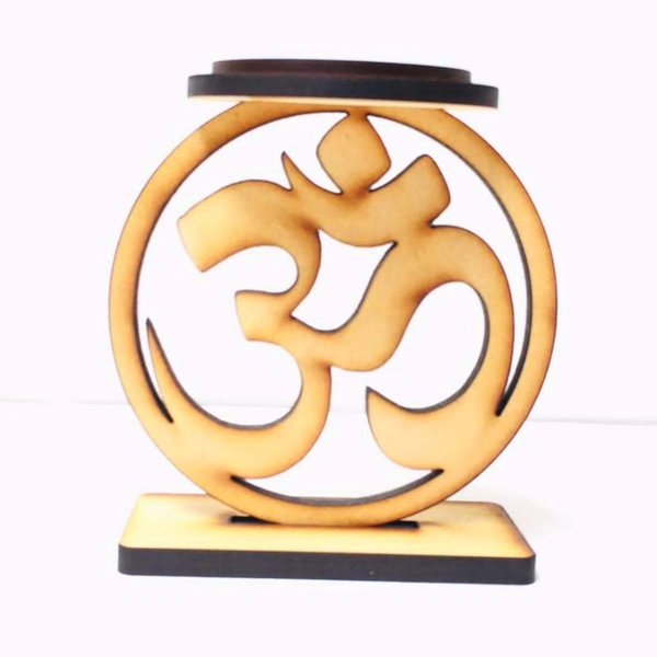 Tea Light Candle Holder - Standing - Om