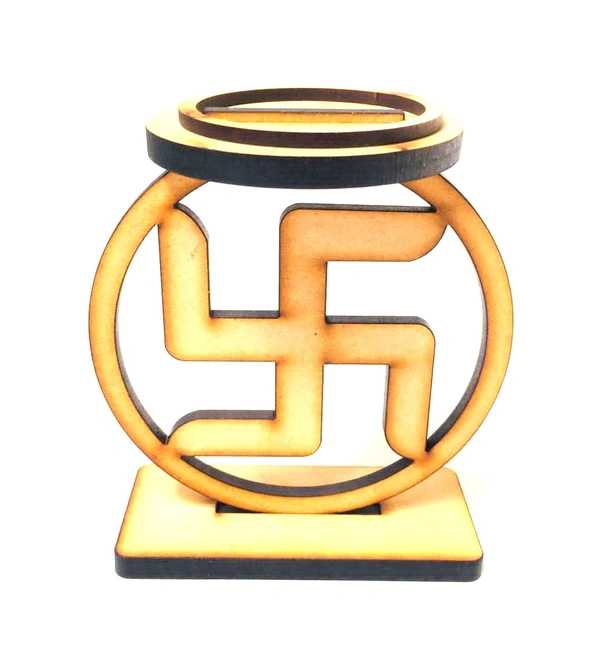 Tea Light Candle Holder - Standing - Swastik