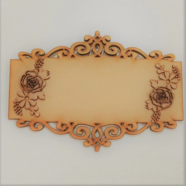 Victorian style cutwork name Plate with Rose