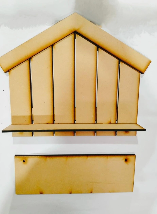 Wall Shelf - House with hanging plank