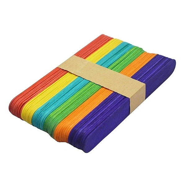 Wooden Coloured Ice Cream Sticks 50 Pcs 15CM For Diy Crafts