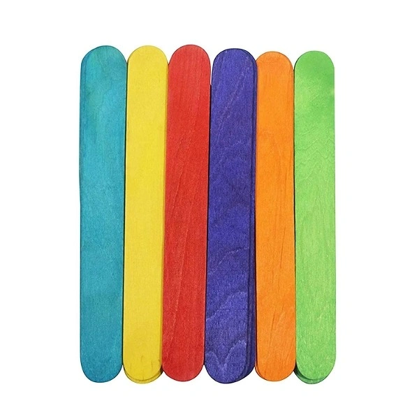 Wooden Coloured Ice Cream Sticks 50 Pcs 15CM For Diy Crafts
