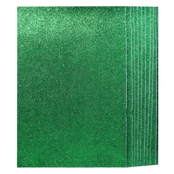 Glitter Foam Sheets A4 Green Colour  - 1pc