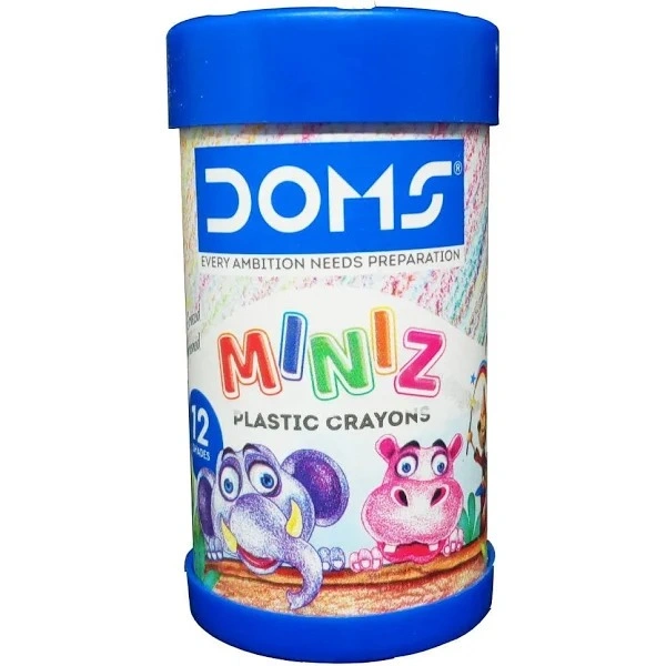 Doms 12 Plastic Crayons Erasable - 2PC