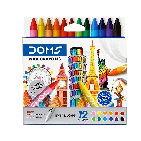 DOMS Extra Long Wax Crayons 12 - 2PC