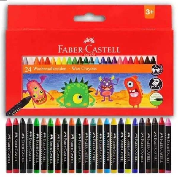 24 Faber-Castell Wax Crayons Medum
