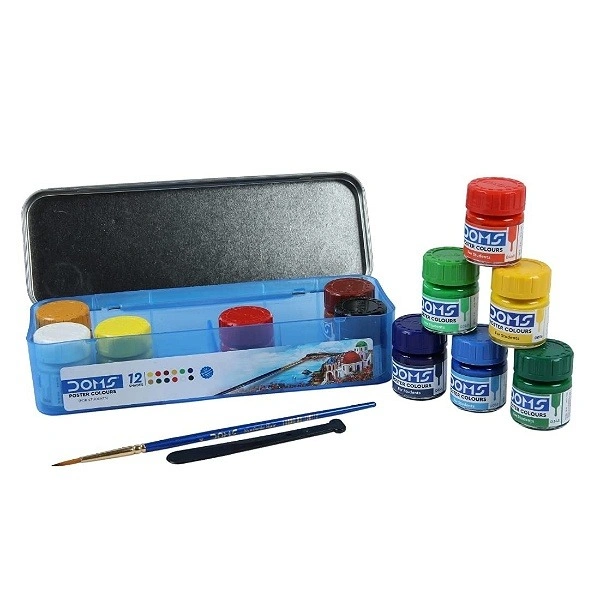 DOMS Poster Colours - 12 Shades, Multicolor - 1PC