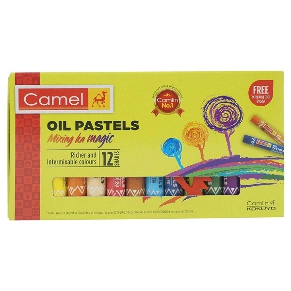 Camel Oil Pastel, Assorted, 12 Pieces - 1PC