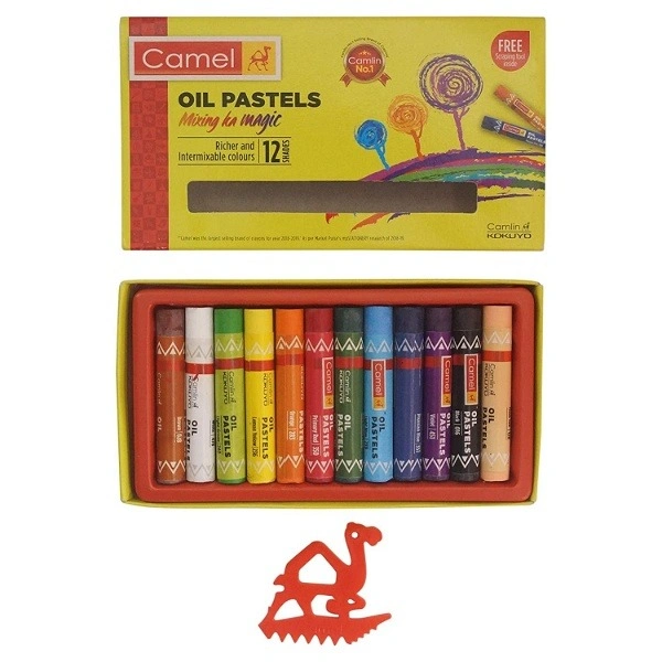 Camel Oil Pastel, Assorted, 12 Pieces - 1PC
