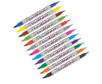 Add Gel Calligraphy Colouring Pen - Twin Tip Brush 12 Pen Set - 1PC