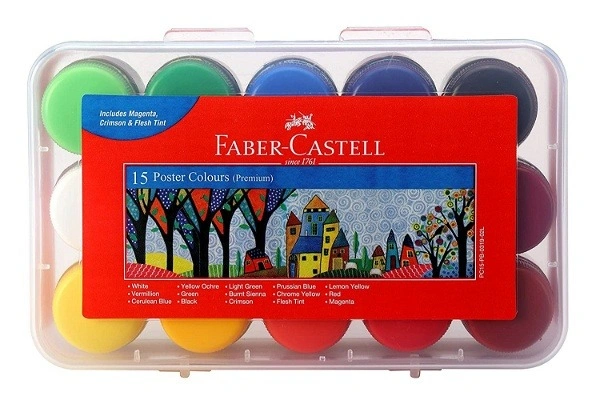 Faber-Castell Poster Color Plastic Box - Pack Of 15 (Assorted)