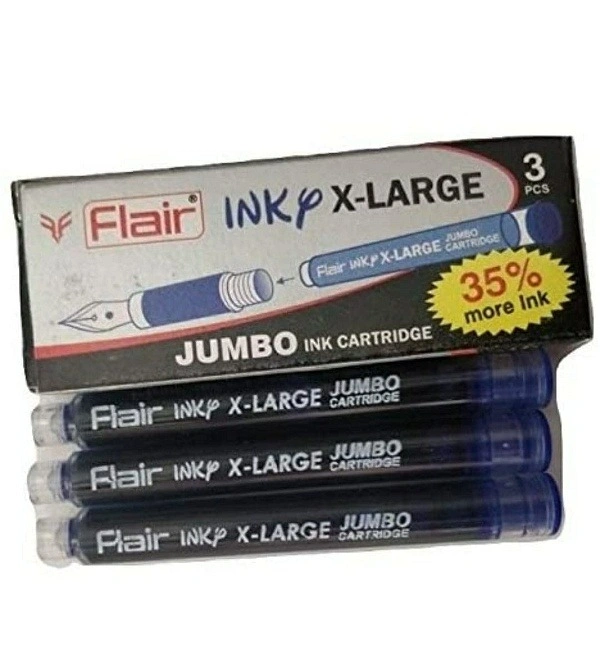 Flair Inky X-Large Jumbo Cartridge For Fountain Pens(Pack Of 3 Inkcartridges)