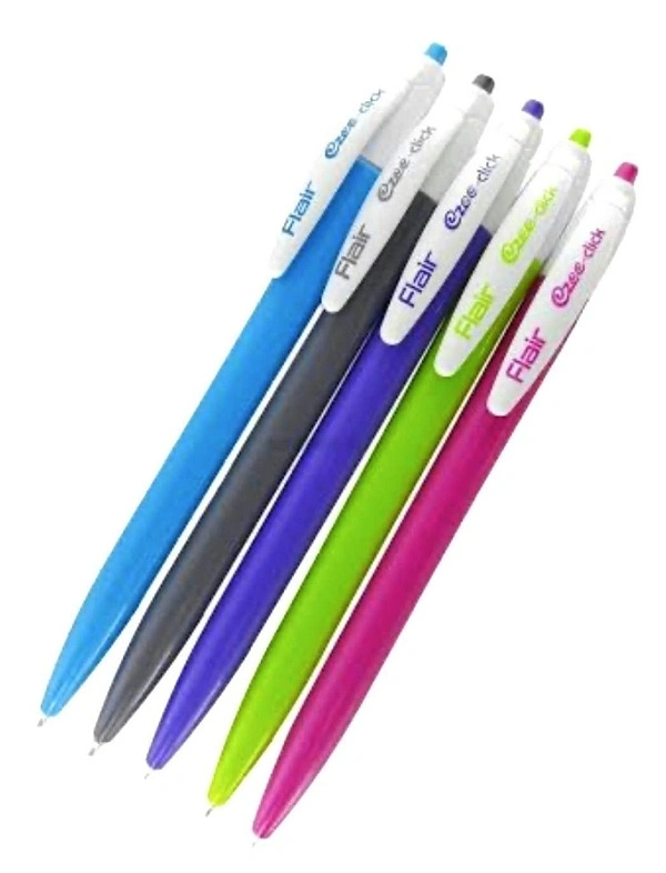 Flair Ezee Click Blue Ball Pen - 5PC