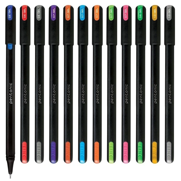 Pentonic Multicolor Gel Pen With Hard Box Case(12 Pcs Set)