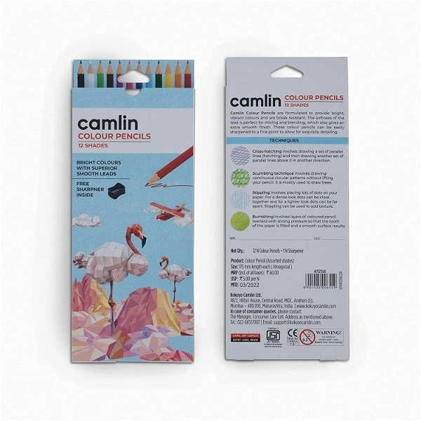 Camel Full Size Color Pencil, Assorted, 12 Pieces - 1PC
