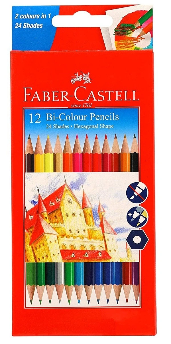 Faber - Castell Bi Colour Pencils - Pack Of 12 (24 Colours)