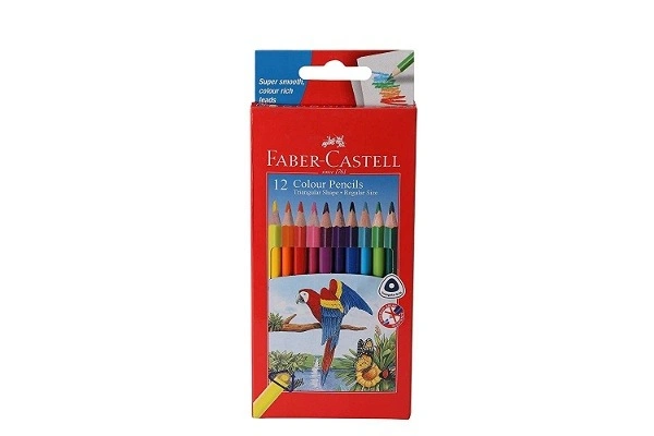 Faber Castell Triangular Colour Pencils - Pack Of 12 (Assorted)