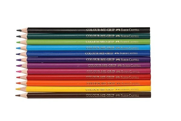 Faber Castell Triangular Colour Pencils - Pack Of 12 (Assorted)