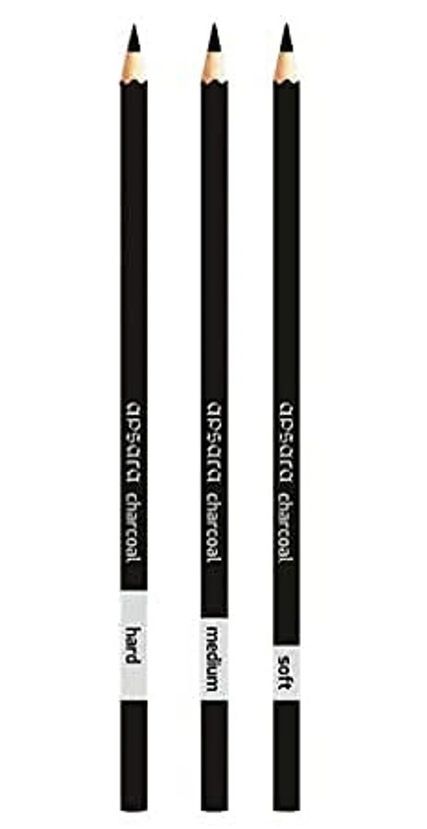 	 Apsara Charcoal Pencil (3 Pencils Pack) - 1PC