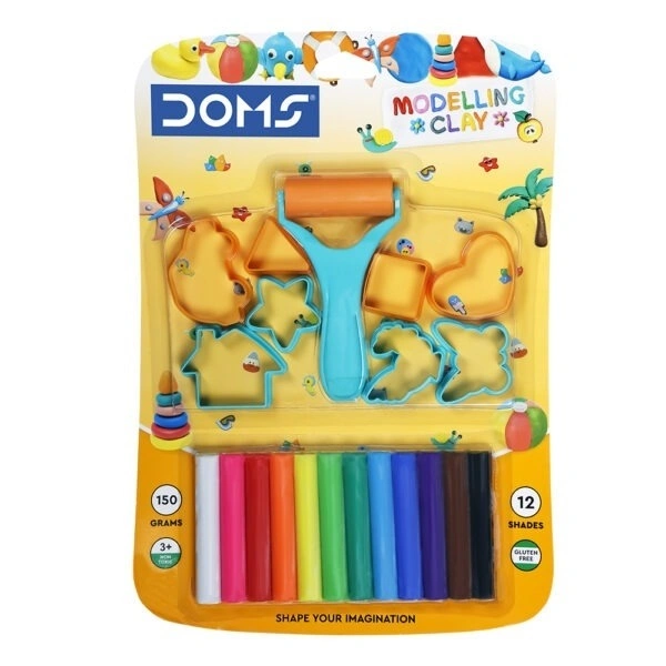 DOMS Modelling Clay 12 Shades 150g - 2pc
