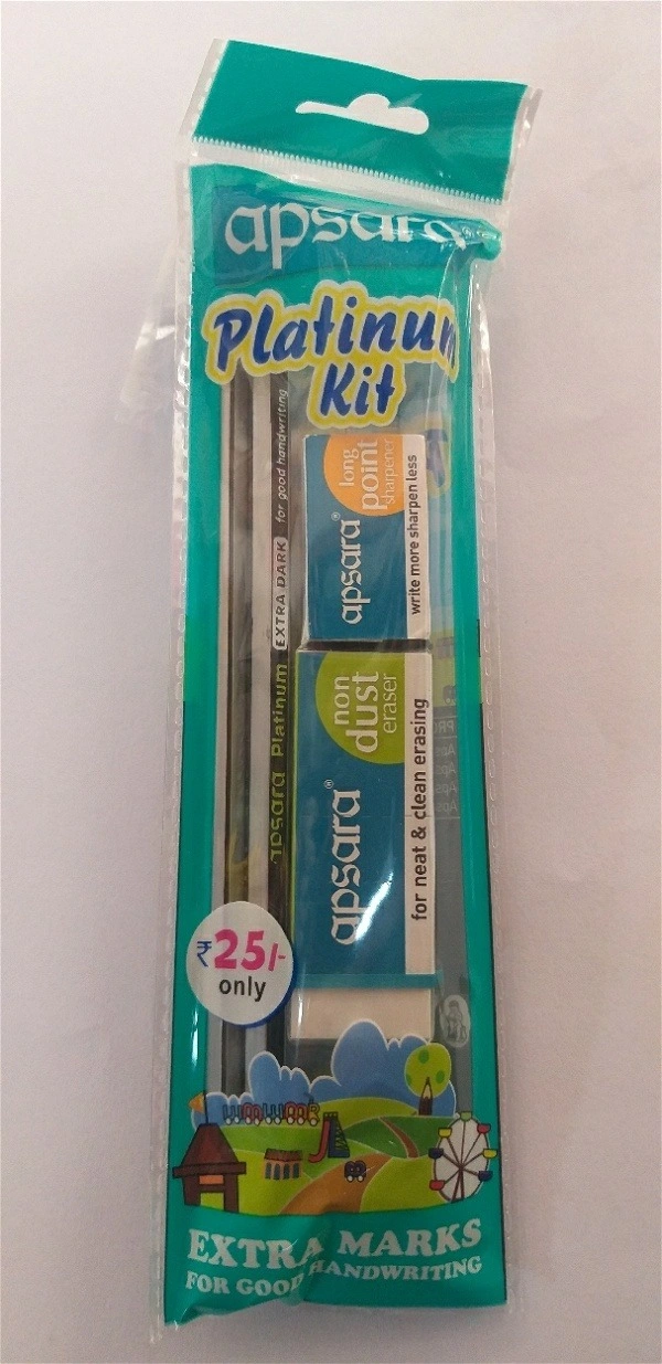 Apsara Platinum Kit ( 2pencil, 1 Erase , 1 Scale, 1 Sharpner - 1pc