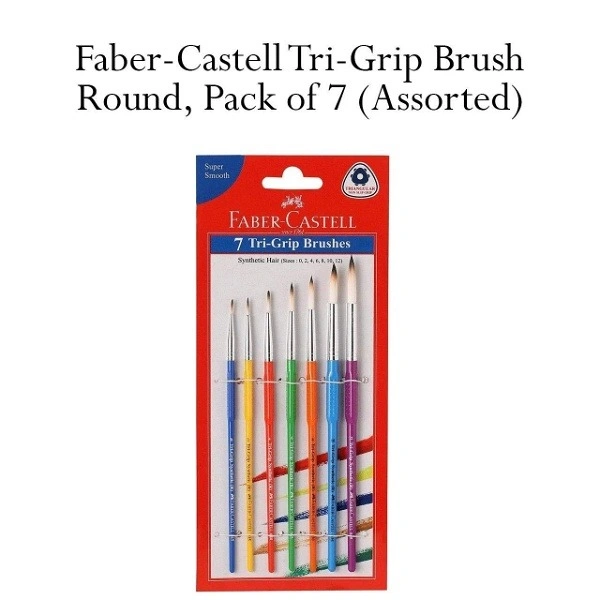 Faber-Castell Tri-Grip Brush - Round, Pack Of 7 - 1pc