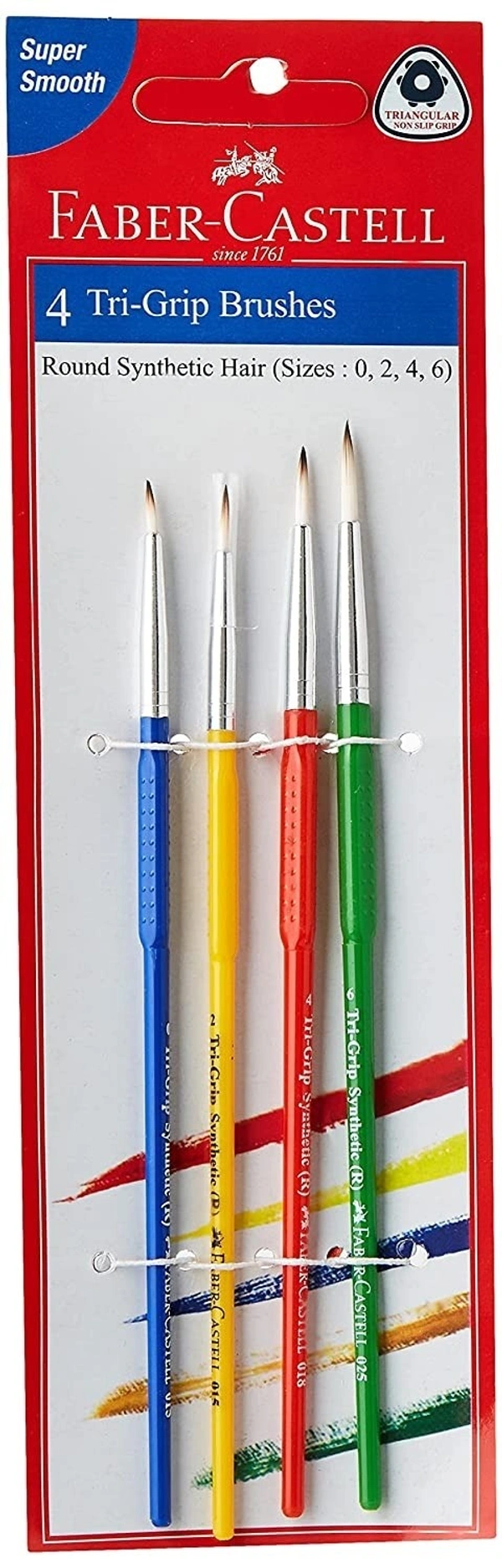 Faber-Castell Tri-Grip Brush - Round, Pack Of 4 - 1pc