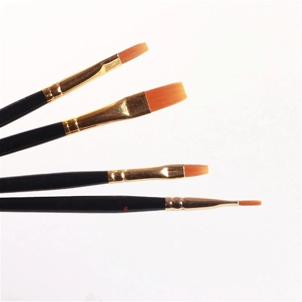 Faber-Castell Synthetic Hair Flat Assorted Paint Brush, Set Of 4