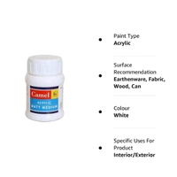 Camel Acrylic Medium , Matte Finish 100ml, White.