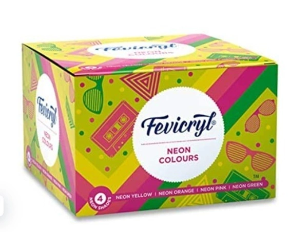 Fevicryl Acrylic Neon Color Paints(15ML Each Color, Pack Of 4 Colors)