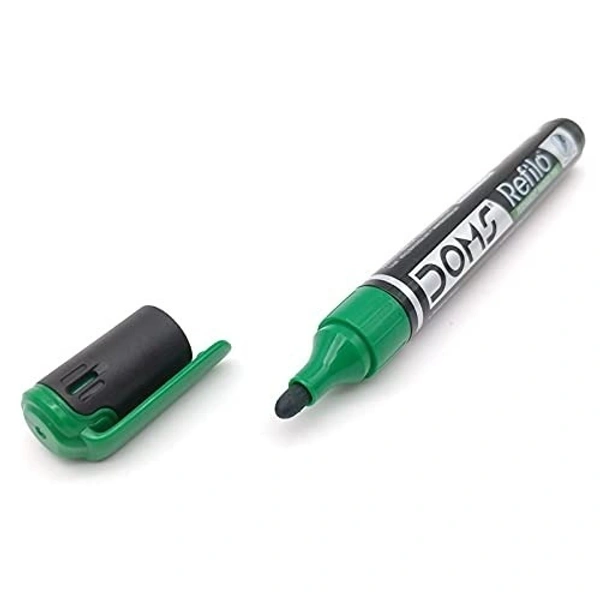 DOMS Refilo Non-Toxic Hi-Tech Refillable Permanent Marker Pen - GREEN, 1PC