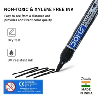 DOMS Refilo Non-Toxic Hi-Tech Refillable Permanent Marker Pen - BLACK, 1PC
