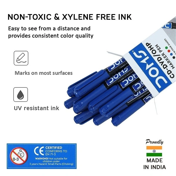 DOMS Non-Toxic CD-DVD/OHP Marker Pen - BLACK, 1PC