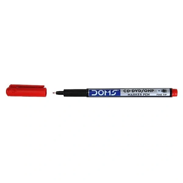 DOMS Non-Toxic CD-DVD/OHP Marker Pen - RED, 1PC