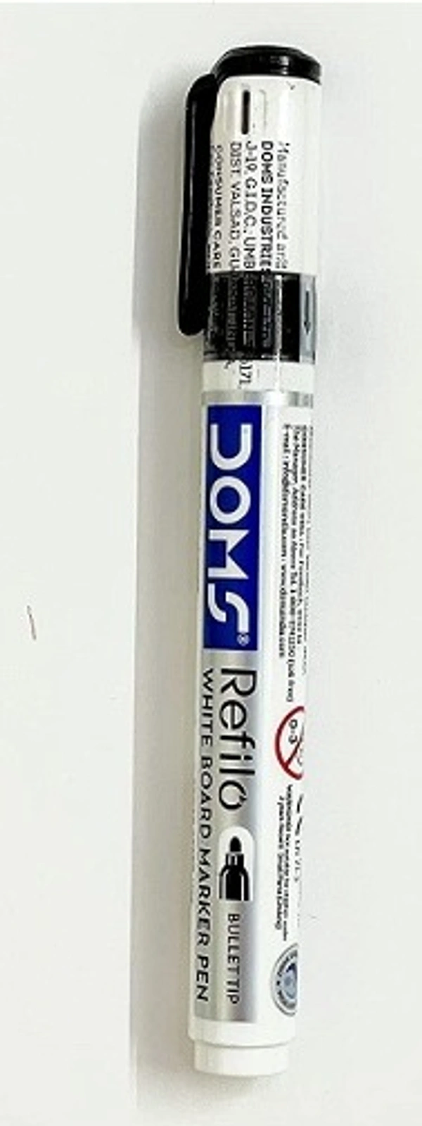 Doms Refilo Non-Toxic Hi-Tech Refillable White Board Marker Pen - BLACK, 1PC