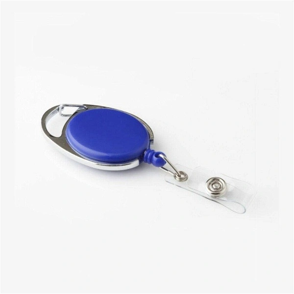 Oval Shape Retractable ID Card Holder For Office School YoYo Clip For Card Holder Blue Pack Of 1