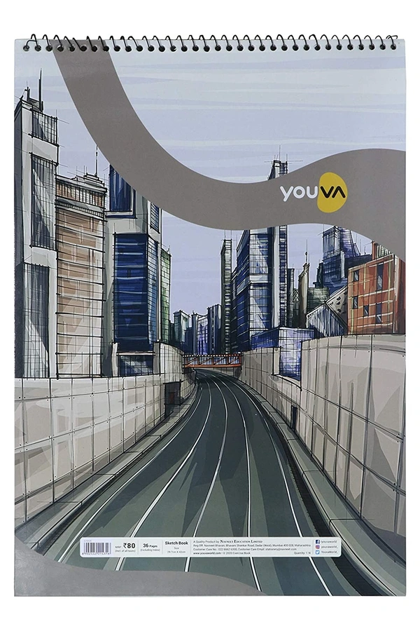  Navneet Youva | Spiral Bound | Sketch Book | 29.7x42 cm | 36 Pages - 1pc