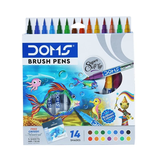 DOMS 14 Shades Brush Pens Box Pack
