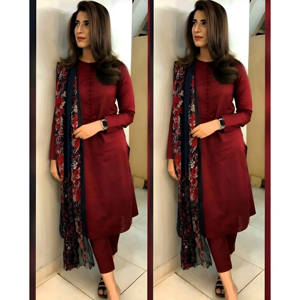 Pakistani Kurta - Maroon, XXL-44